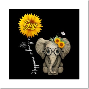 Happiness Is Being A Gigi   Cute Elephant Posters and Art